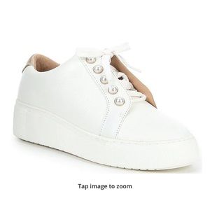 Wrenna Pearl Embellished Leather Platform Sneakers